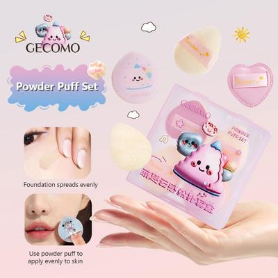 Set di Ciprie GECOMO Cloud Sense Spugnetta in Floccaggio Fissaggio Trucco Illuminante Blush Correttore Strumento Cipria per Dita