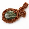 Natural Green Tourmaline Pendant 95 ct Oval Copper Wire Wrapped October Birthday Birthstone