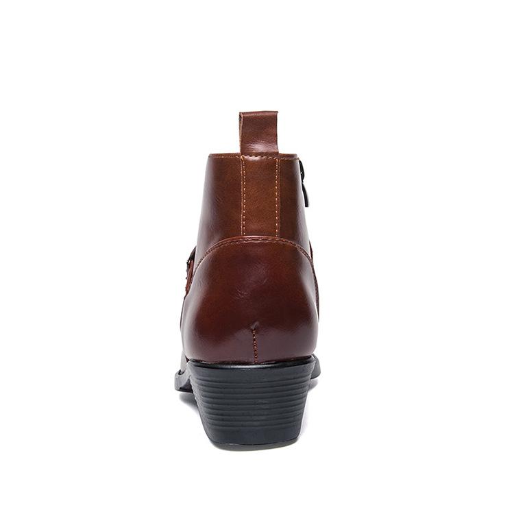 Neue Herren Retro Cowboystiefel Lederschuhe Chelsea Boots Spitze Reißverschluss Männliche Stiefeletten Herbst Winter Mode Westernstil