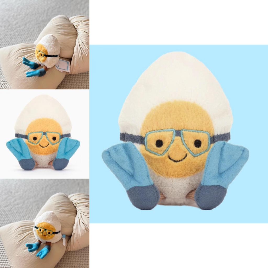 Plüsch Wasser Gekochtes Ei Puppe Mit Tauchmaske Für Kinder Geschenk Und Taschenzubehör