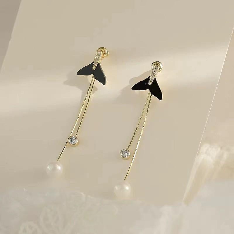 Korean Style s925 Sterling Silver Pearl Dangle Earrings - Elegant Retro Women’s Ear Accessories 2023