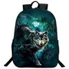 Ice Fire Wolf Backpack Schoolbag Primary School Students Backpack Angry Wolf Printed Bookbag Kids Back To School Mochila Gift