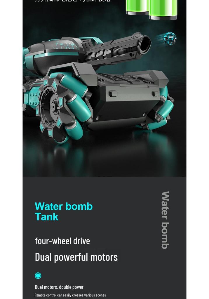 2.4G Gesture Sensing Remote Control Tank Car with Water Bomb Launch, Drifting, and Off-Road Racing for Kids