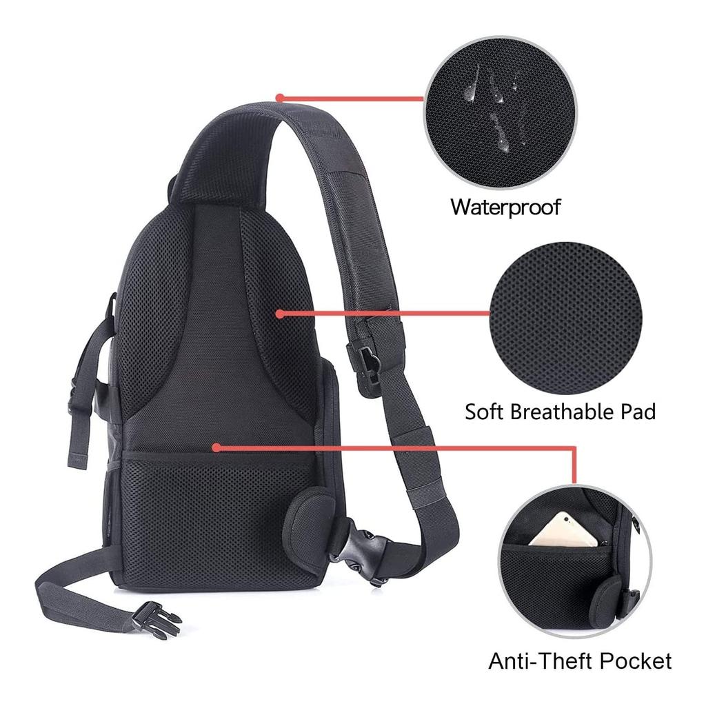 MOSISO Camera Bag for Compatible with and Fuji Shockproof Shoulder Bag with Tripod Storage and Removable Insert Divider for Outdoor Photography