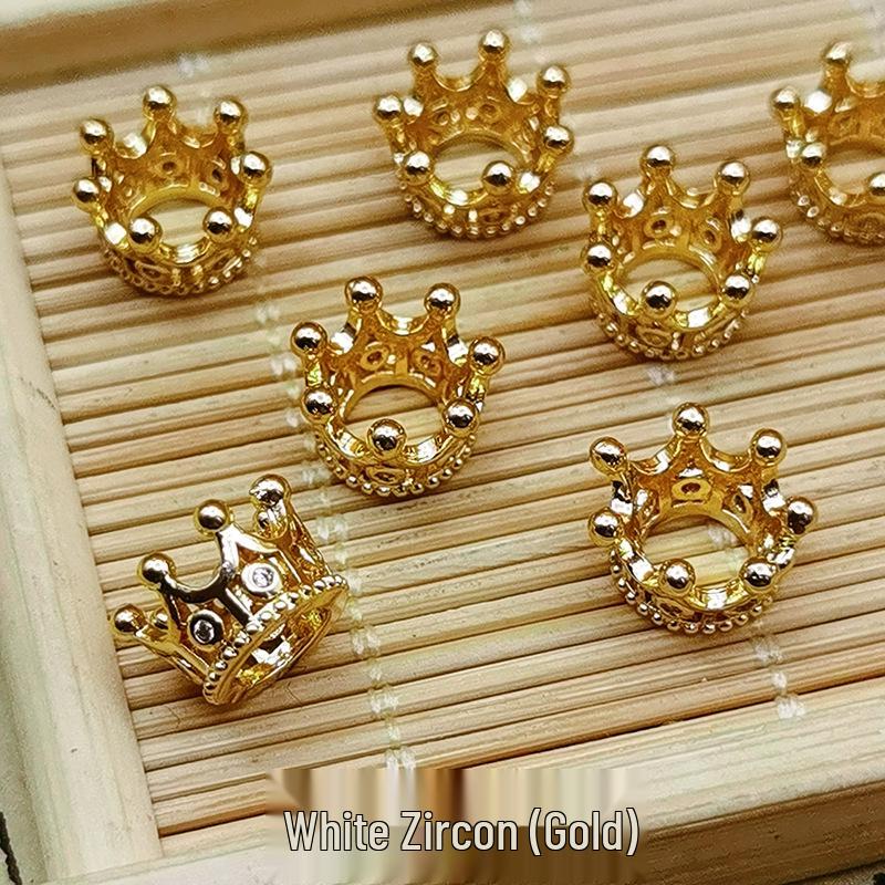 Zircon Inlaid Flower Buddhist Bead Spacer Bracelet Pendants