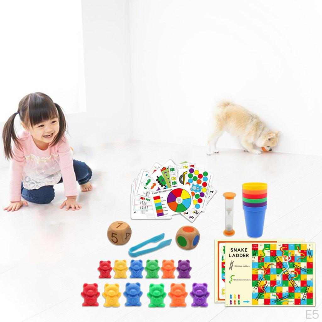 Children Addition and Subtraction Counting Sorting Bears Matching Game Playset Fun Math Learning for