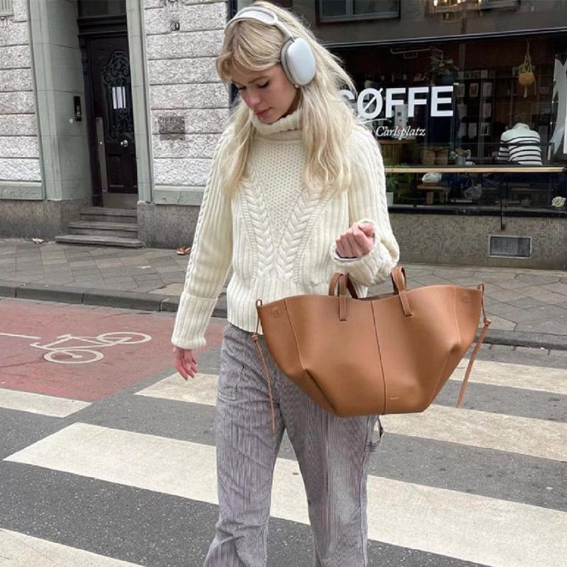 Celebrity Stijl Franse Tote Bag - Italiaans Lychee Koeienhuid, Lichte Luxe, Grote Capaciteit, Reistas