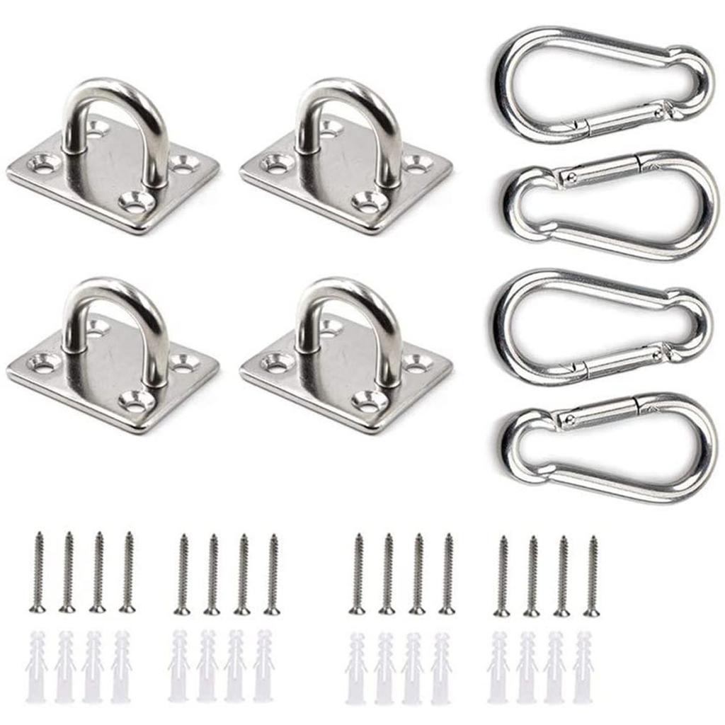 Chromium Metal Eyes Plates Forceful Fixing Mounts Wall Ceiling Hanger Suspension Hook for Hammocks Shade