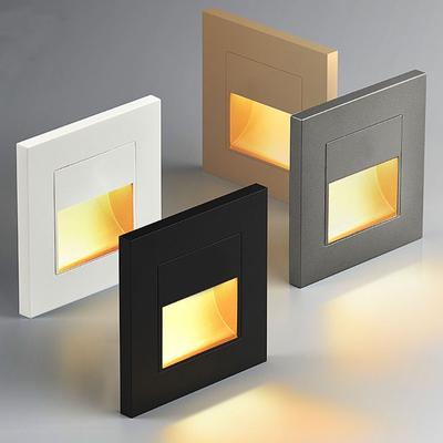 Led Stair Light 4 Colors PIR Sensor Wall Light Recessed Footlight Corridor Step Lamp Motion Induction Wall Lamp