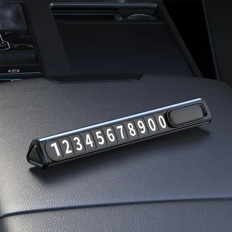 

Hidden Parking Phone Number Plate One-Click Privacy Switch Car Parking Card Dashboard Decoration Gadget Gift for Car Lovers