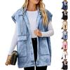 Women's Casual Loose Vintage Denim Vest Hooded Jacket