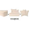 Bedding Set - HOMEROKK - Duvet Cover 220x240 - 2 Pillowcases 65x65 - Fitted Sheet 140x190 - Beige
