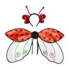 Bee Ladybug Wing Set with Headband Organza Costume Accessories for Kids Adults Dress-Up Party Decor for Performances Holiday Events