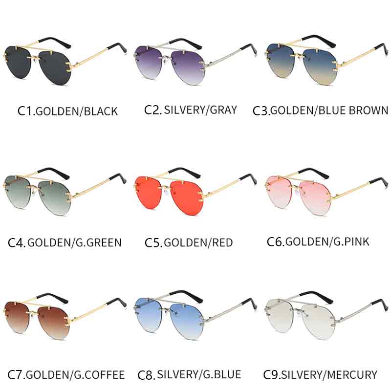 Pilot Sunglasses Men Women Brand Design Sun Glasses Vintage Fashion Gradient Eyewear Male Driving Sun Glasses Outdoor UV400