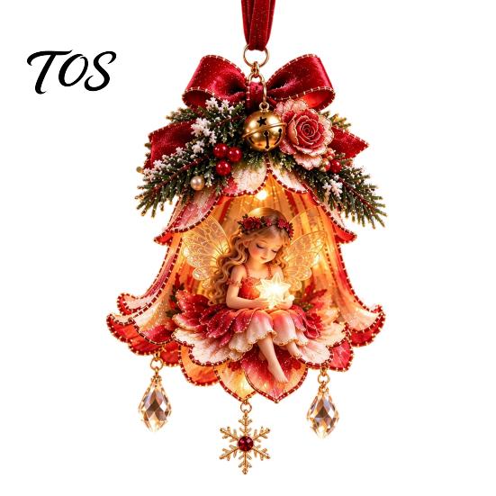 Colorful Elf Pendants for Christmas Fairy Bell Ornament, 2D Flat Flower Hanging Small Festive Gift Birthday Decoration, Acrylic Xmas Tree Pendant