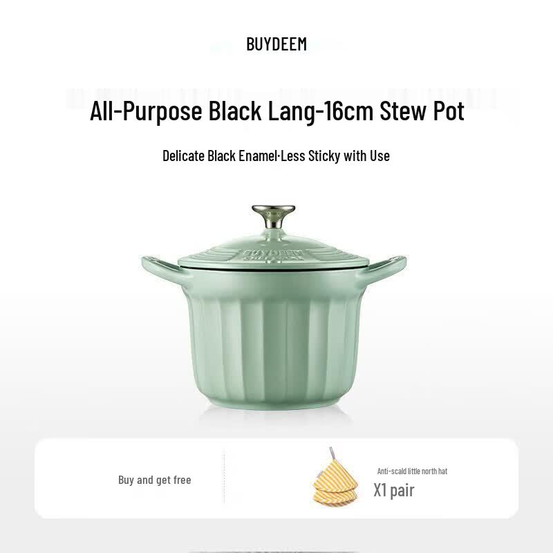 Buydeem 16cm Enamel Cast Iron Soup Pot