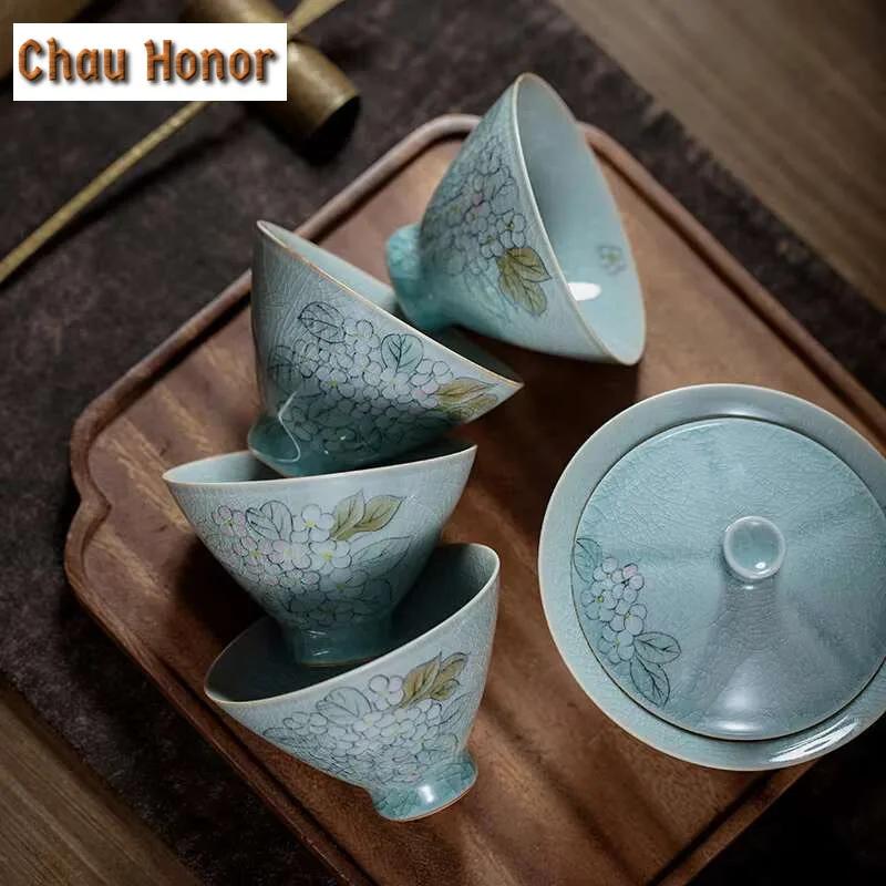 80ml Borneol Glaze Cone Ceramic Tea Cup Creative Pure Hand-painted Hat Teacup Can Raise Single Cup Kung Fu Tea Master Cup Gifts
