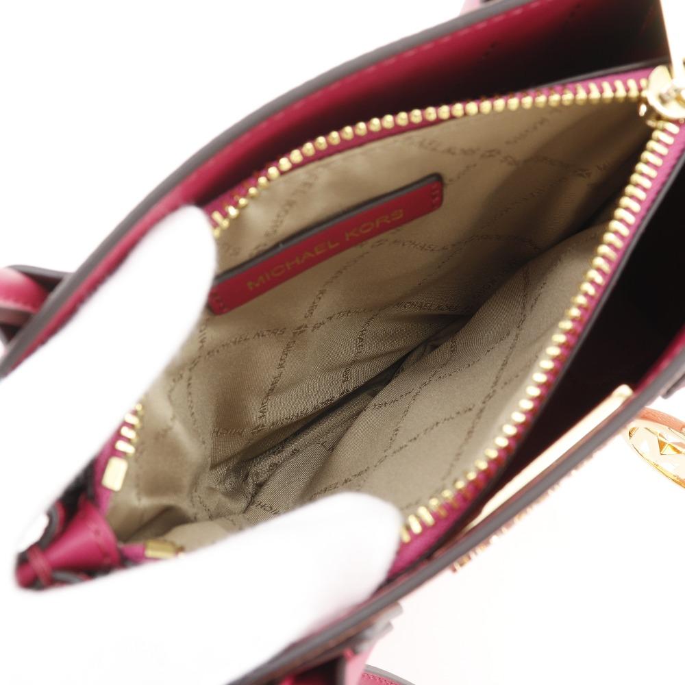 Michael Kors MERCER Handbag 35S1GM9M2T 2WAYShoulder Pink / red leather Women Used