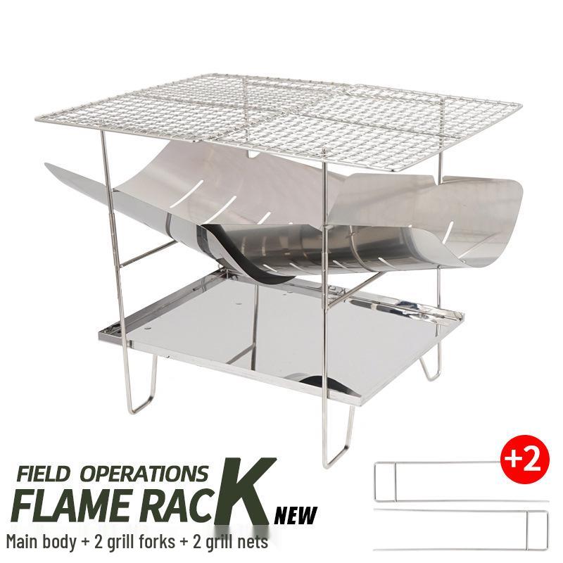 Ultra-Light Foldable Portable Barbecue Fire Pit and Stove