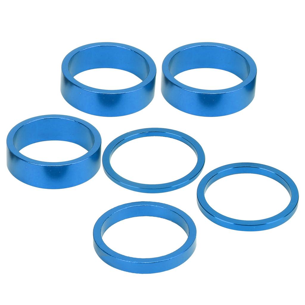 6Pcs Bicycle Headset Spacer Aluminium Alloy Bike Handlebar Stem Spacers for Mountain BikeBlue