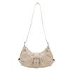 Pleated Y2k Shoulder Bag Hobo Bag Spicy Girl Handbag Vintage Buckle Underarm Bag  Women