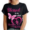 Borboleta Abençoadas por serem chamadas Sobreviventes de Câncer de Mama Camisetas Femininas #TA-188