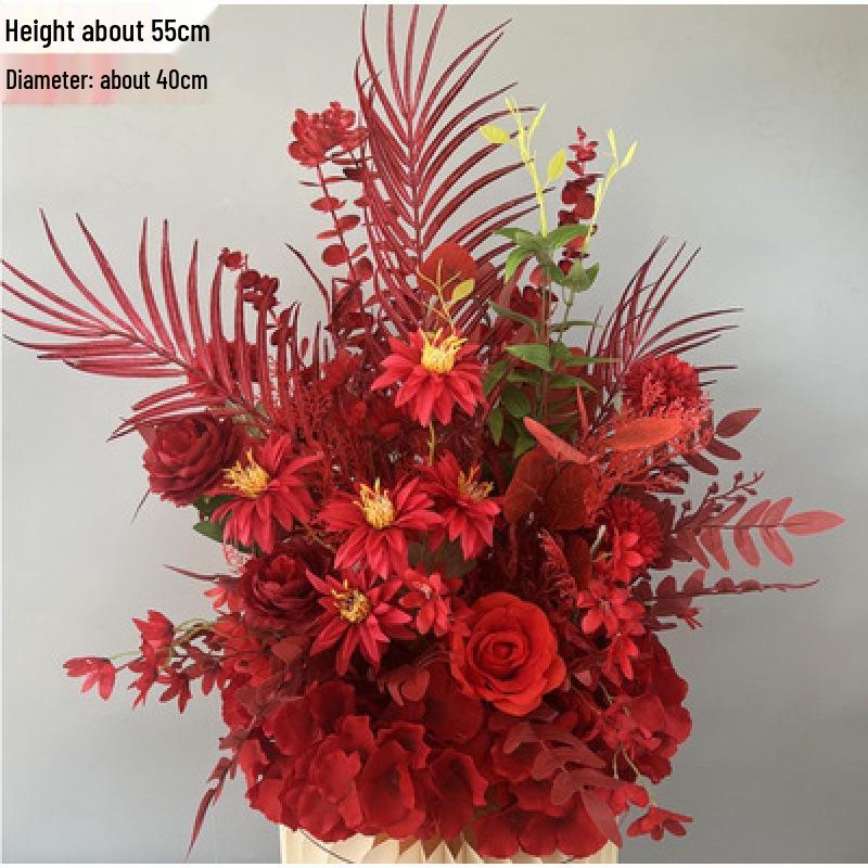 Geometric Square Frame Flower Stand for Weddings - Wrought Iron Artificial Flower Decor