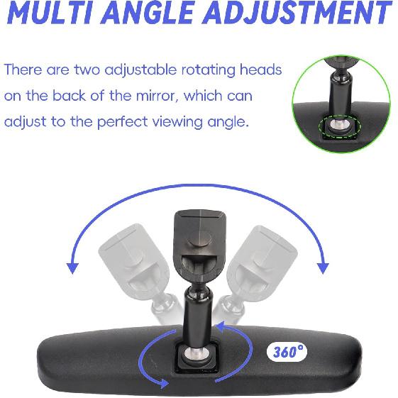 10.6 ” Rear View Mirror Universal Fit Type, Compatible With Wrangler Kia Optima Soul Nissan Rogue Altima Corolla F150 Focus Civic Accord And More