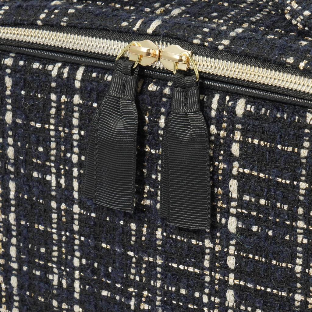 Francfranc Tweed Vanity Makeup Bag In Black