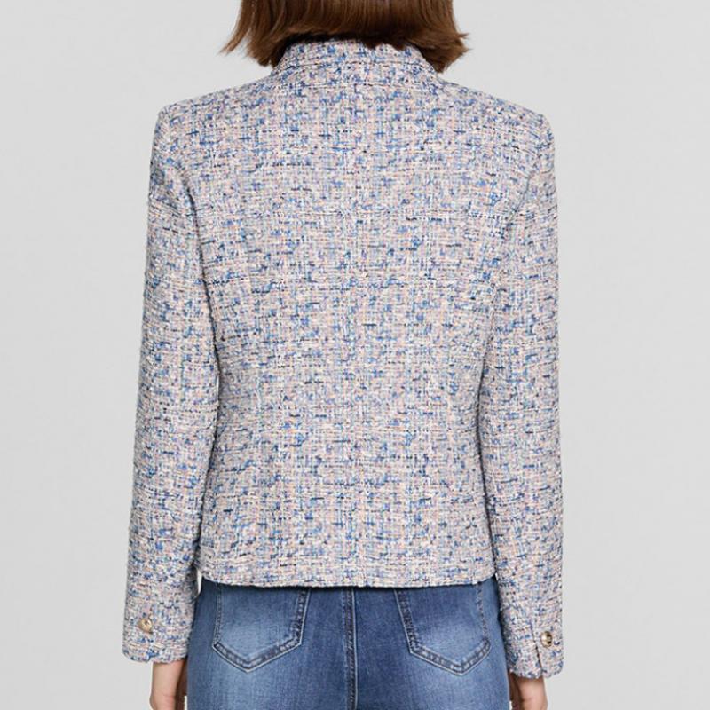 She Smiss Glitter Tweed Collar Jacket Swwjkp11070