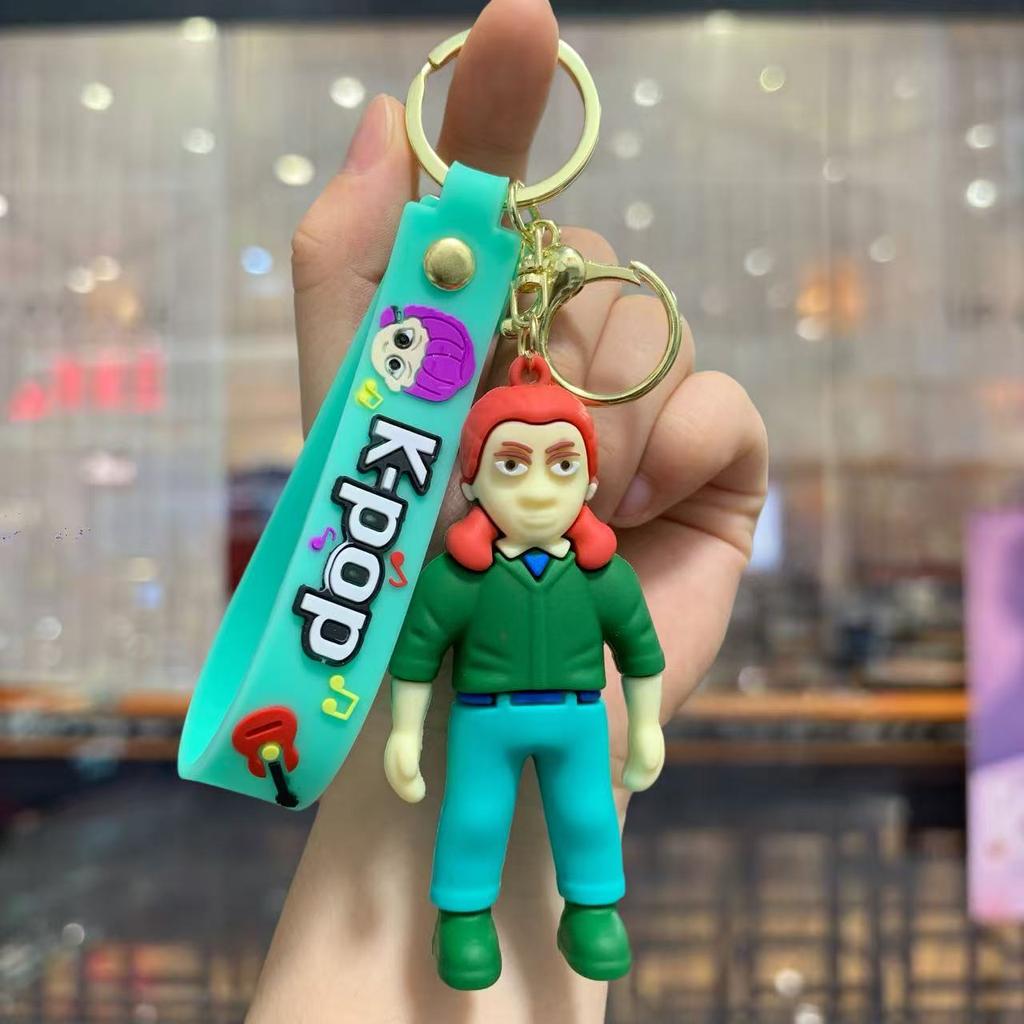 Demon Hunter Girl Troupe Boy Troupe Doll Keychain PVC Soft Rubber Keychain Pendant Cartoon Animation Peripheral Gifts