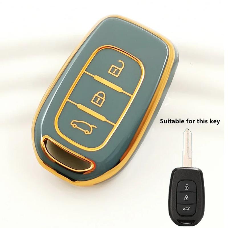 

3 Button Tpu Key Ring Case Cover Shell Holder For Renault Clio Modus Clio Dacia Sandero Logan Duster Dokker