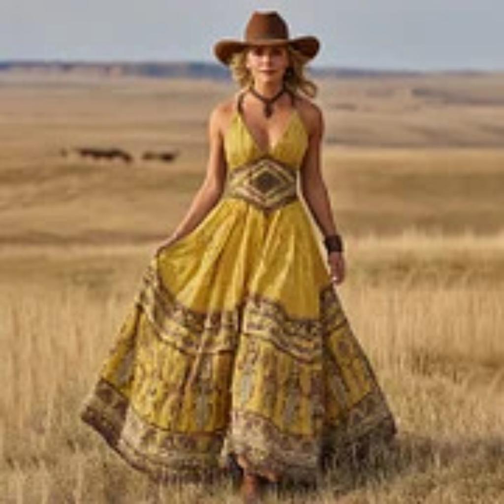 New Boho Dress for Women, Summer Sexy V Neck Printed Fashion Casual Dress, European American Style