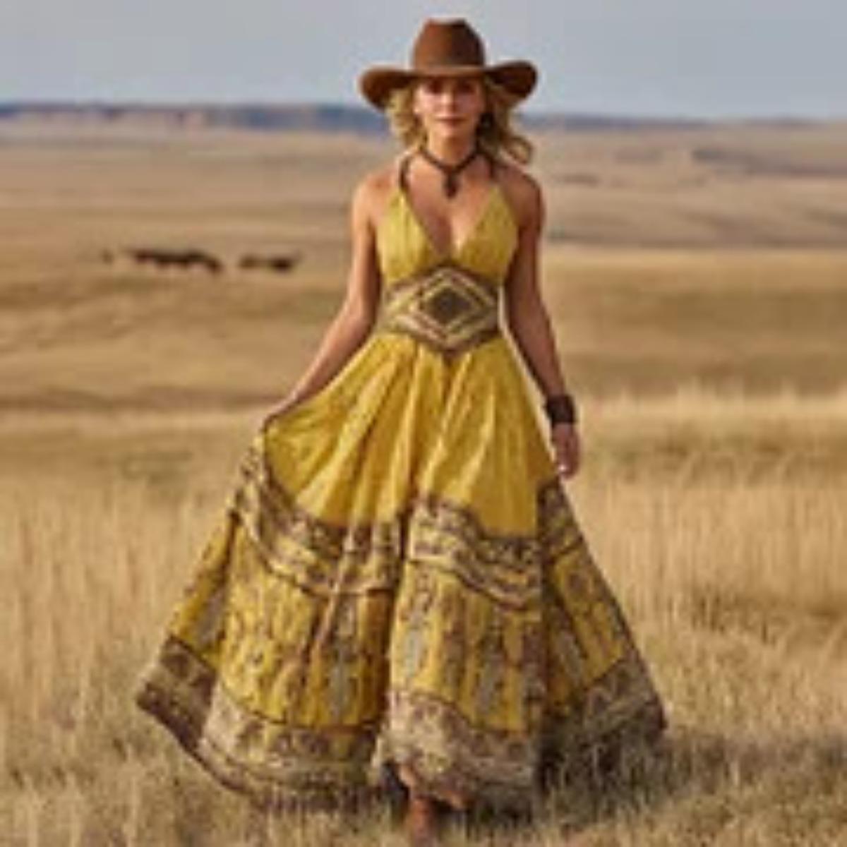 

New Boho Dress for Women, Summer Sexy V Neck Printed Fashion Casual Dress, European American Style XXL жовтий