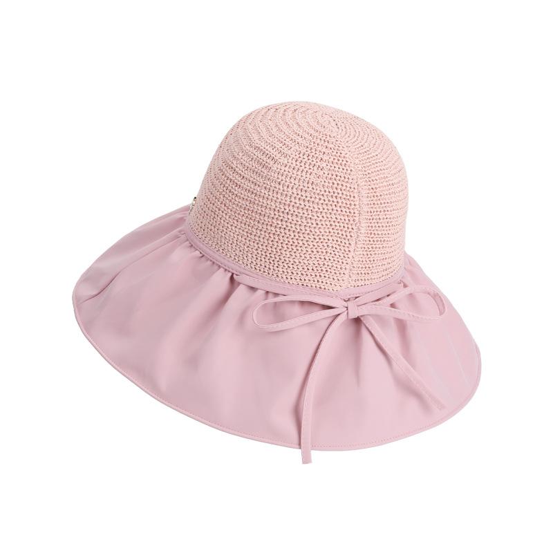 Summer vinyl big brim sun hat outdoor travel face cover sun protection hat children fashion versatile face small bucket hat