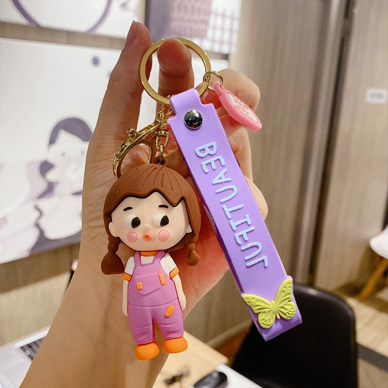 Keychain Doll Cartoon Cute Silicone Key Accessory Multicolor Idea Gift