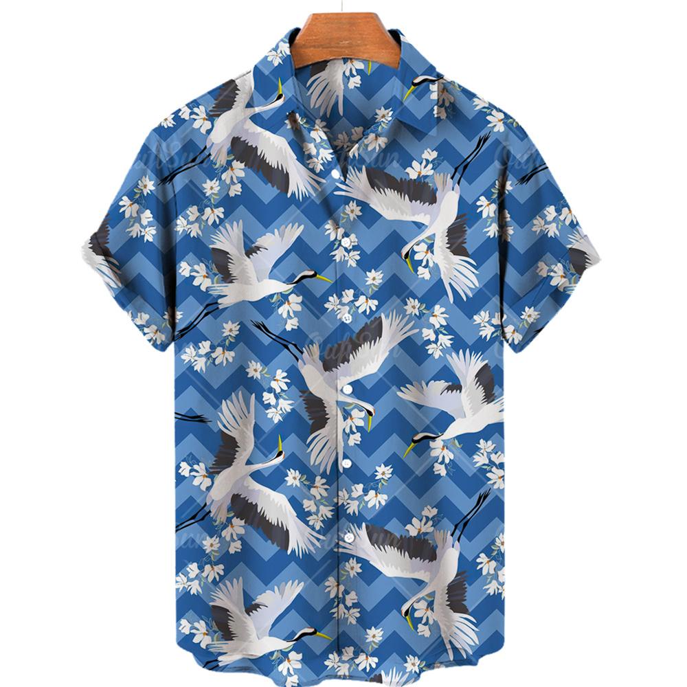 Men Retro Shirt Leisure Printed Cotton Floral Casual Dress Oversized Hawaiian Imported Clothing Arrivals Hipster