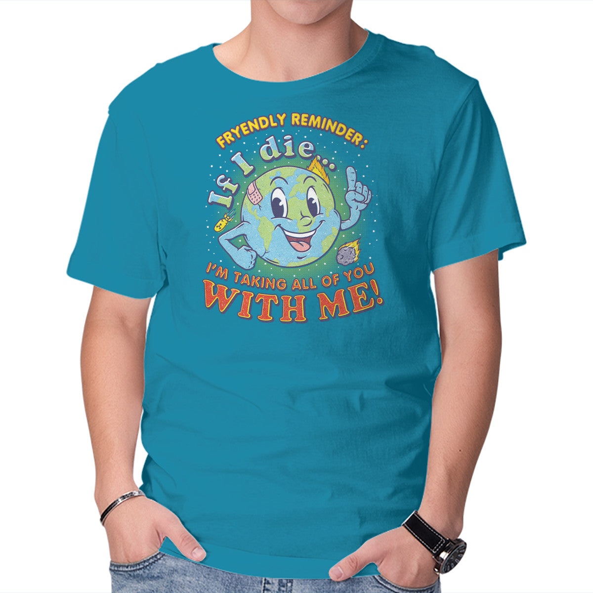 Unisex Crew Neck T-Shirt Friendly Reminder Graphic Short Sleeve Casual Tee XXL