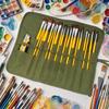 Portable Painting Brushes Storage Bag Large Capacity Roll Up Pen Bag Stationery Case  Pen Tools