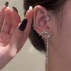 Vintage Classic Gold Silver Metal Butterfly Wings Swallow Earclip Exquisite Thornless Women's Shining Zircon Earrings Jewelry