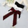 Sweet Cool Heart Lace Bowknot Hair Clip Handmade Silk Ribbon Comfortable Secure Barrettes For Women Black Red White