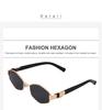 Korean Style Women's Round Frame Sunglasses with Fashion Chain