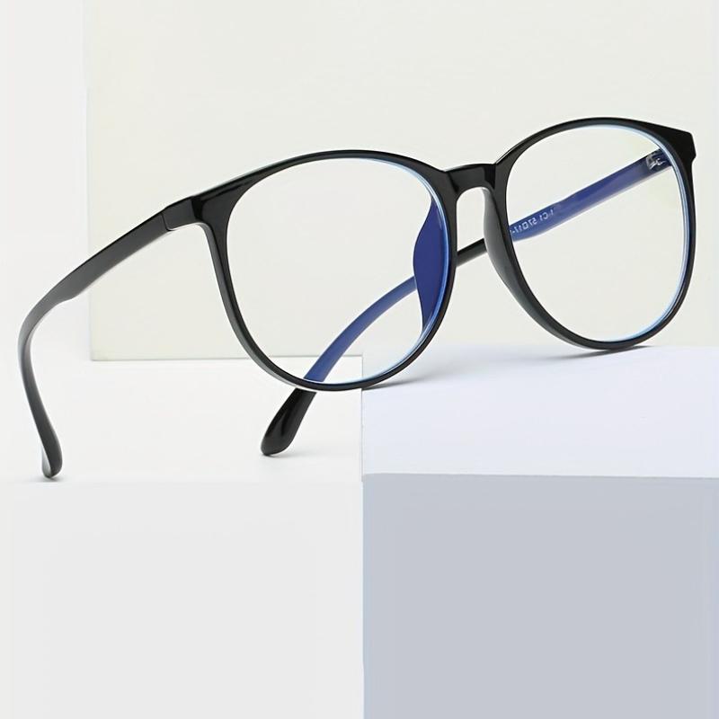 Unisex Round Frame Blue Light Blocking Spectacles Full Rim PC Material Eyeglasses with Case