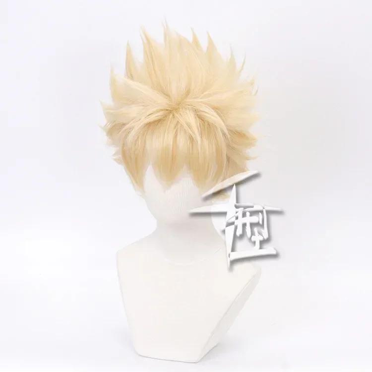 Anime My Hero Academia Baku No Hero Bakugou Katsuki Bakugo Short Linen Blond Varmebestandig Cosplay Costume parykk