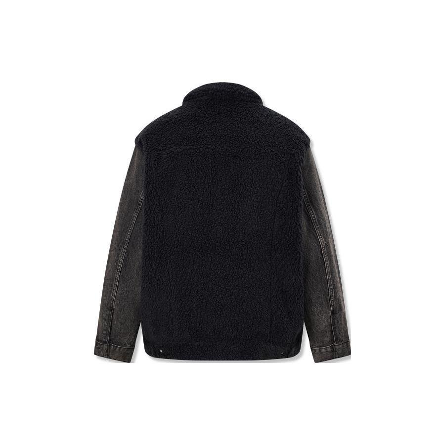 Levis Color Blocked Long Sleeve Denim Jacket Men Jackets Black Gray A5783-0001