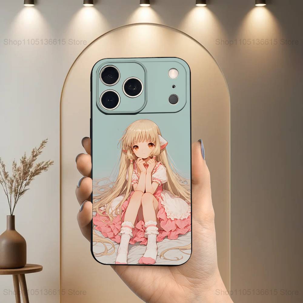 Cute C-Chobits Comics  Case For iPhone 17,16,15,14,13,12,11 Air,Plus,Pro Max,XS,X,XR,SE,Mini,8,7,Soft Silicone Black Cover