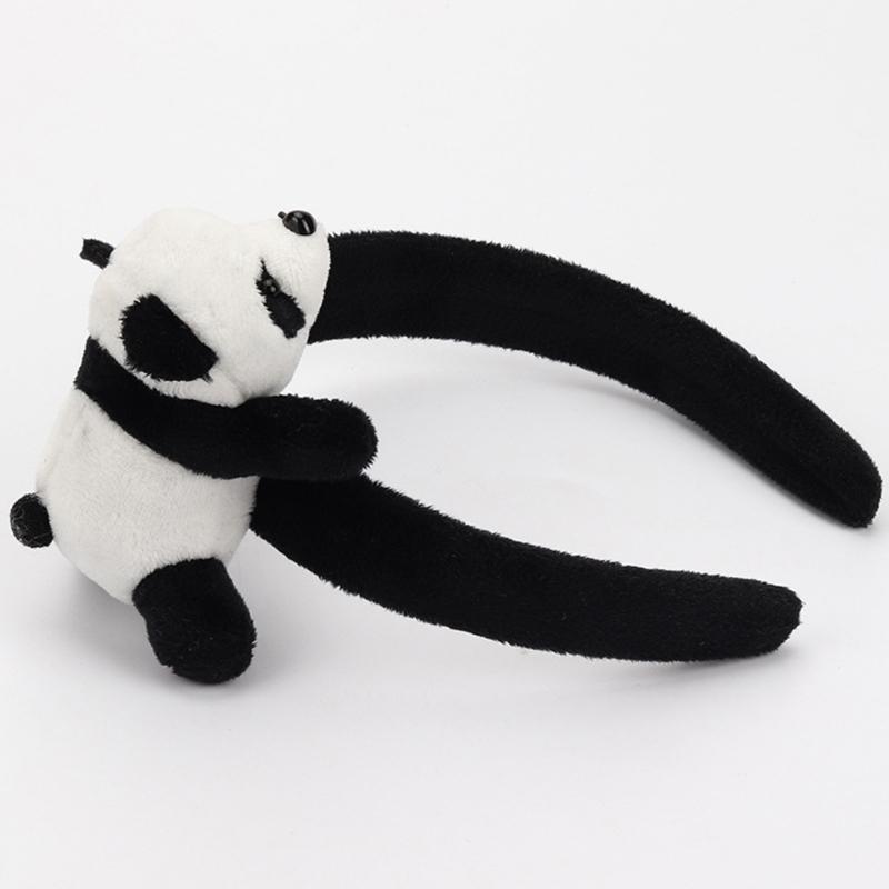 Cartoon Panda Hair Hoop Headband Furry Hairpin Scrunchie Barrette Alloy Brooch Styling Accessories for Women Girls