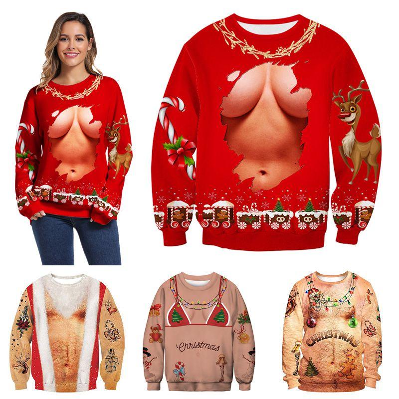 3d Mens Christmas Graphic Print Xmas Hoodie Sweatshirt Pullover Jumper Tops