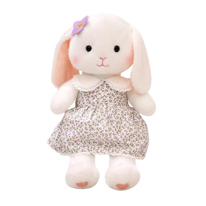 Dress Floral Colorful Emily Rabbit Plush Toy With Soft Pp Cotton Filling Children For