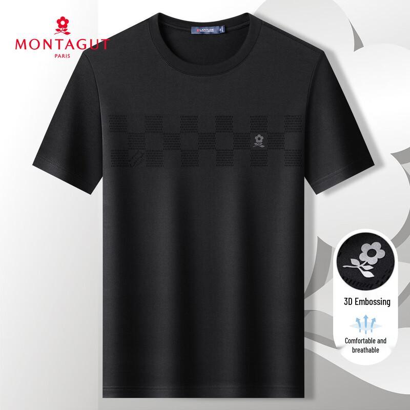 MONTAGUT Men s Soft Breathable Checkerboard Print T-shirt 52